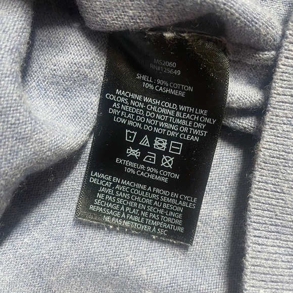 Aether Polo Shirt Mens Small Knit Cotton Cashmere Blend Short Sleeve Blue - Picture 4 of 9